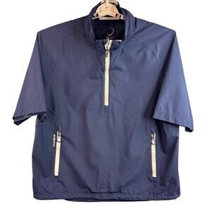 Zero Restriction Men's Large Navy Short Sleeve Golf Wind Pullover Quarter Zip